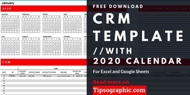 Crm Template For Excel With Calendar (2020-2021-2022
