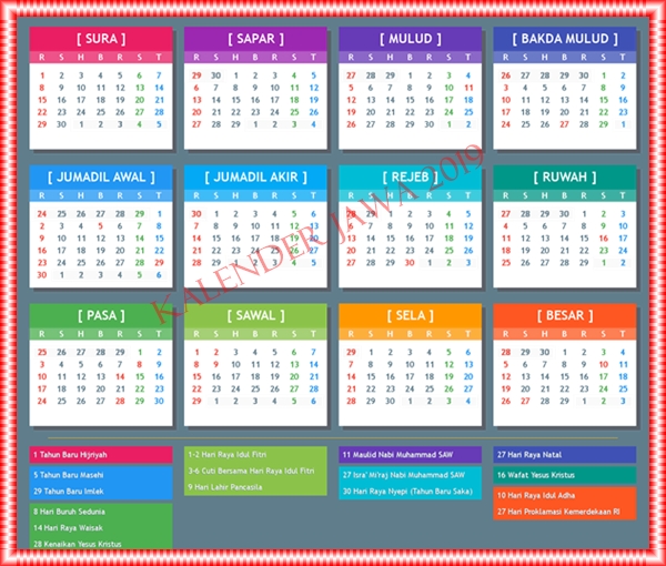 Download Kalender Jawa 2019 Lengkap Hari Pasaran Weton Dan