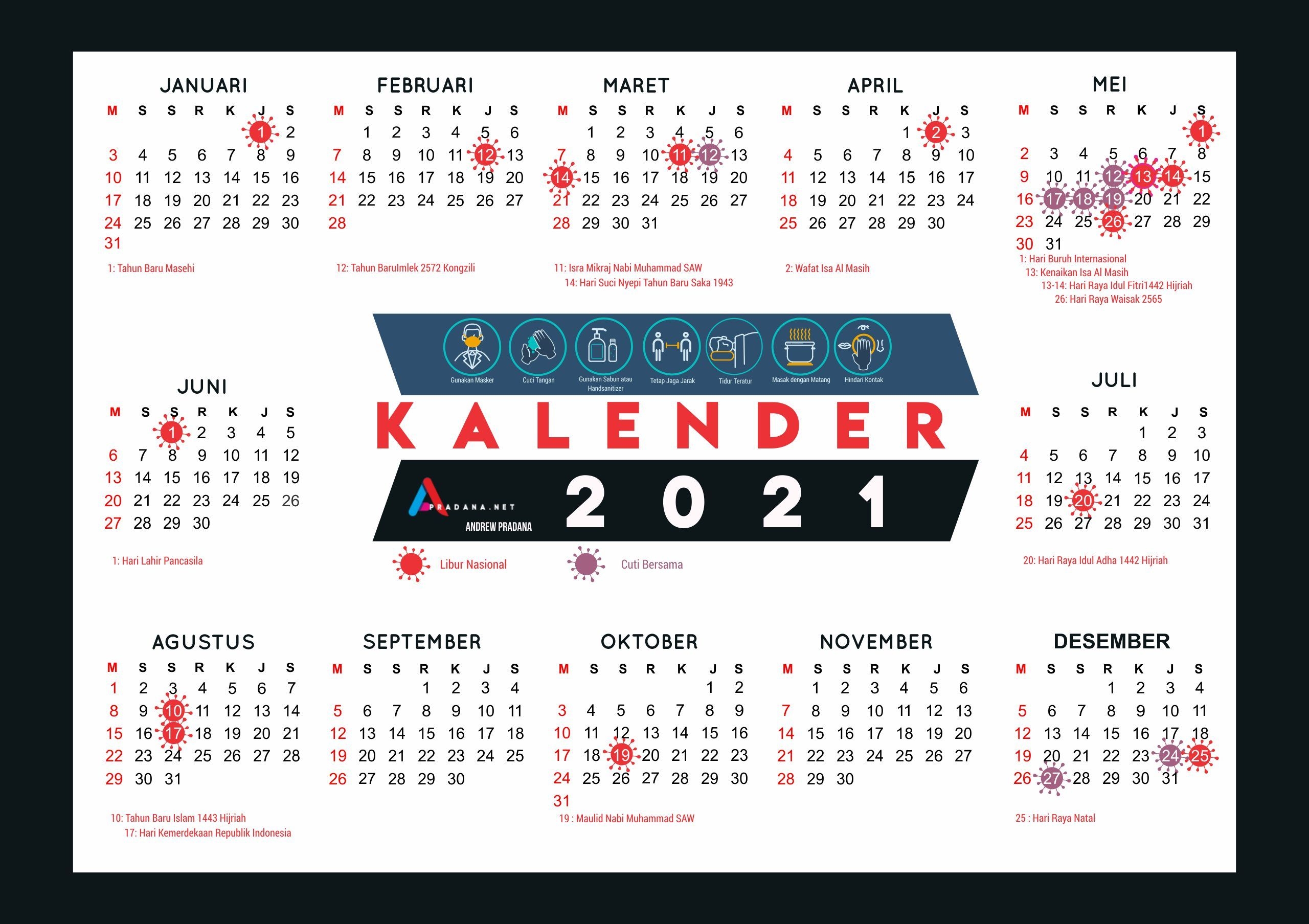 Download Kalender Nasional Dan Jawa 2021 / Download