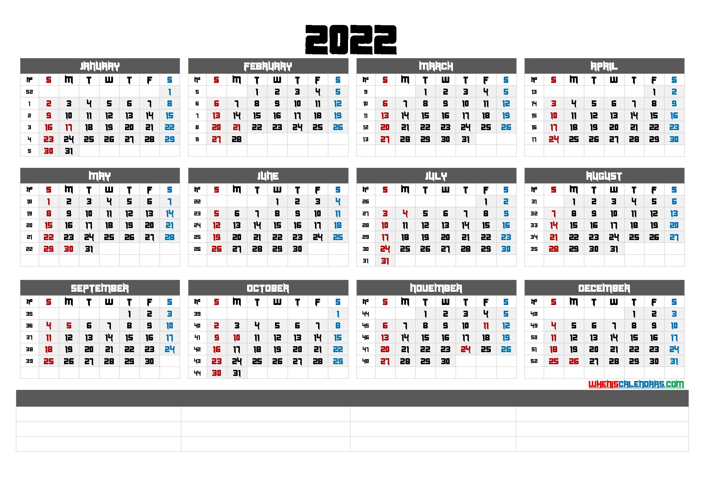 Downloadable 2022 Monthly Calendar (6 Templates)