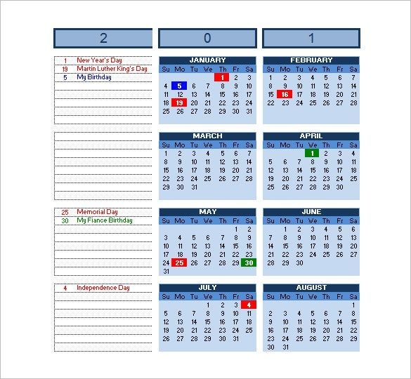 Excel Calendar Schedule Template - 15+ Free Word, Excel