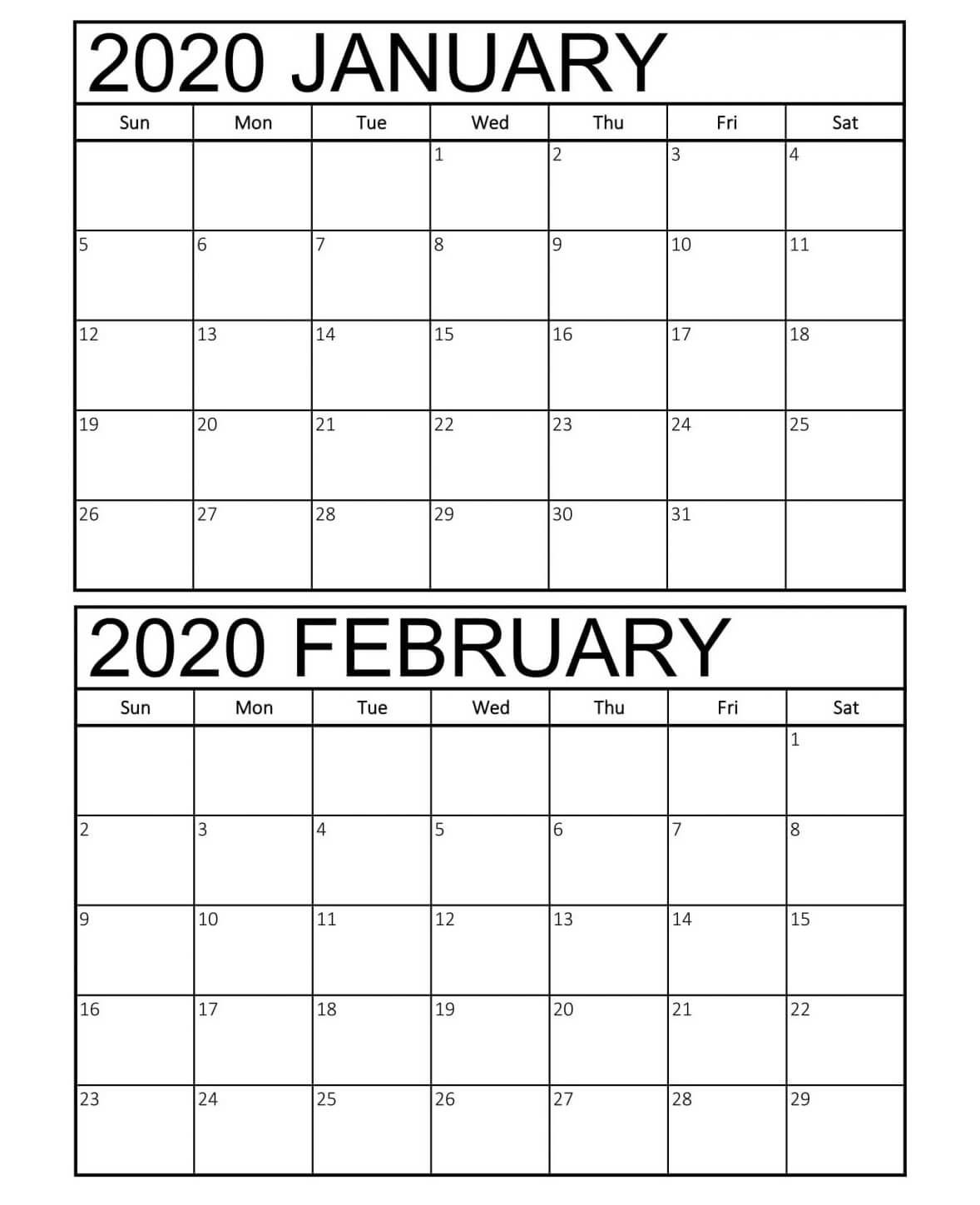 February 2020 Calendar Pdf Word Notes Excel Vertex A4 Page