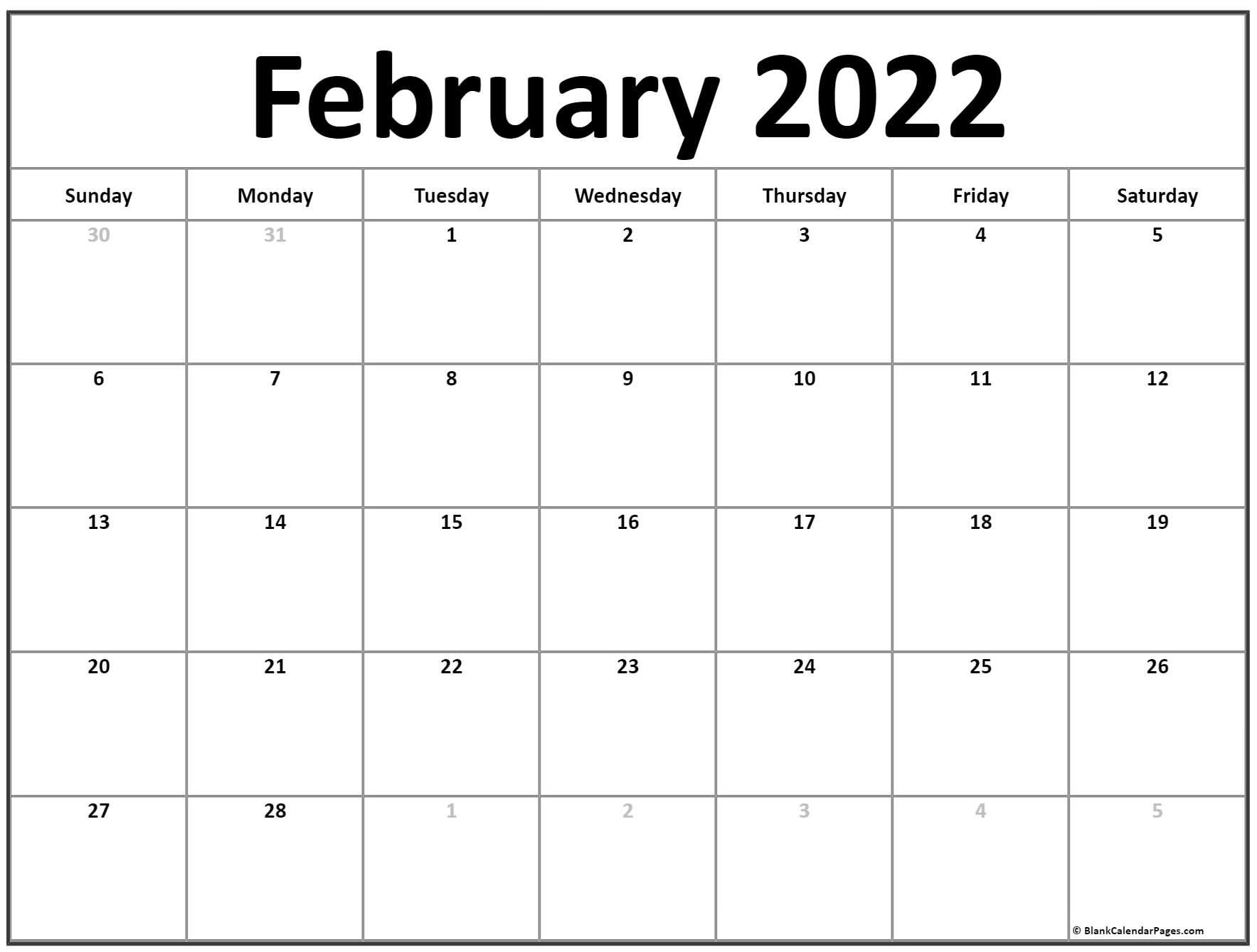 Best February 2022 Calendar Australia Get Your Calendar Printable   February 2022 Calendar Free Printable Calendar Templates 2 