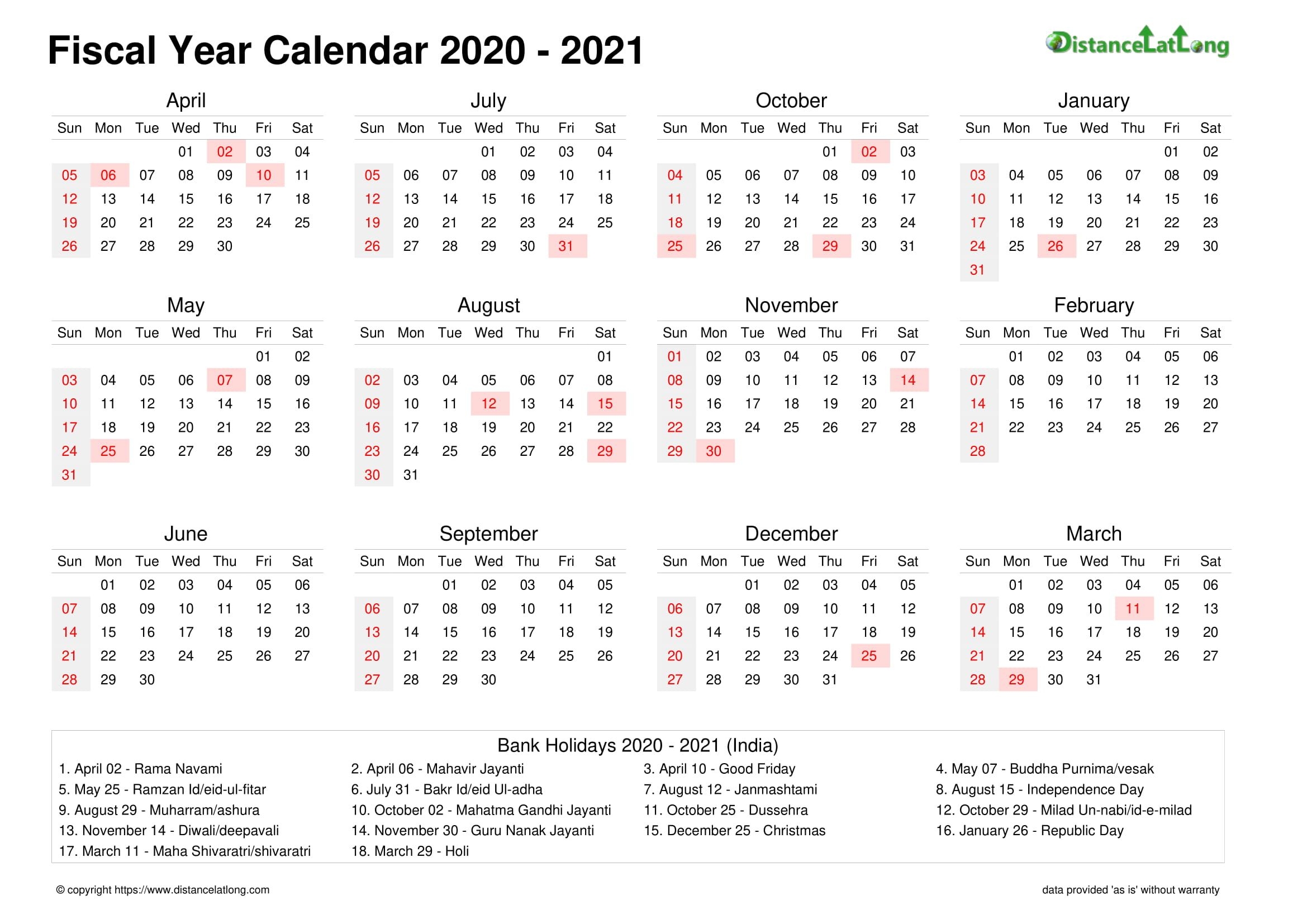 Fiscal Landscape Calendar Vertical Month Week Covered