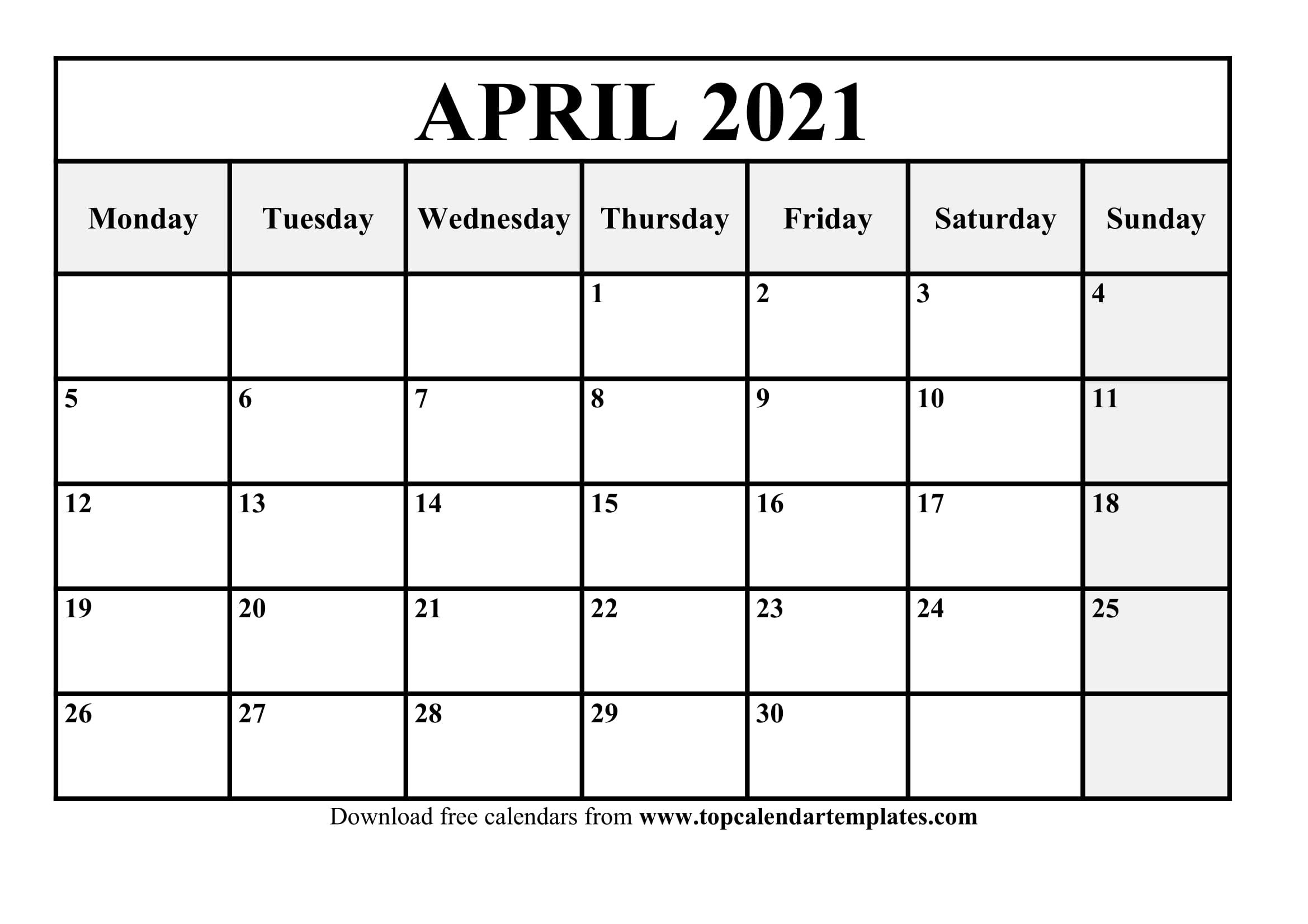 The Calendar April 2021 – March 2022