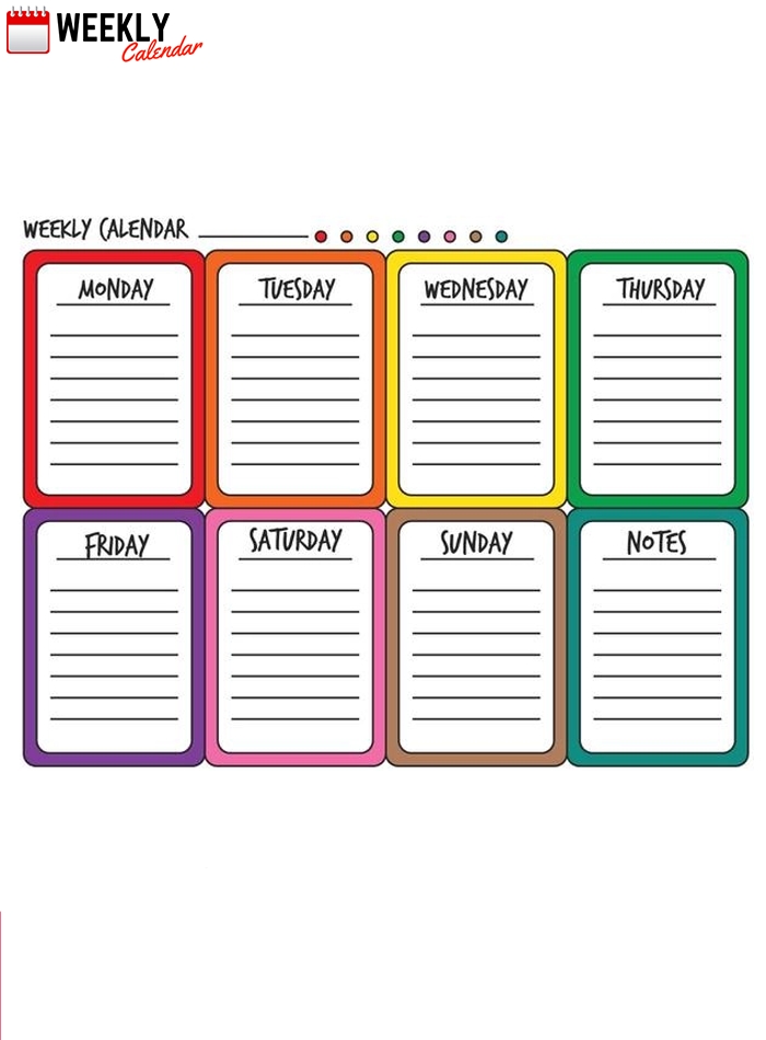 Free Blank Printable Weekly Calendar 2020 Template In Pdf