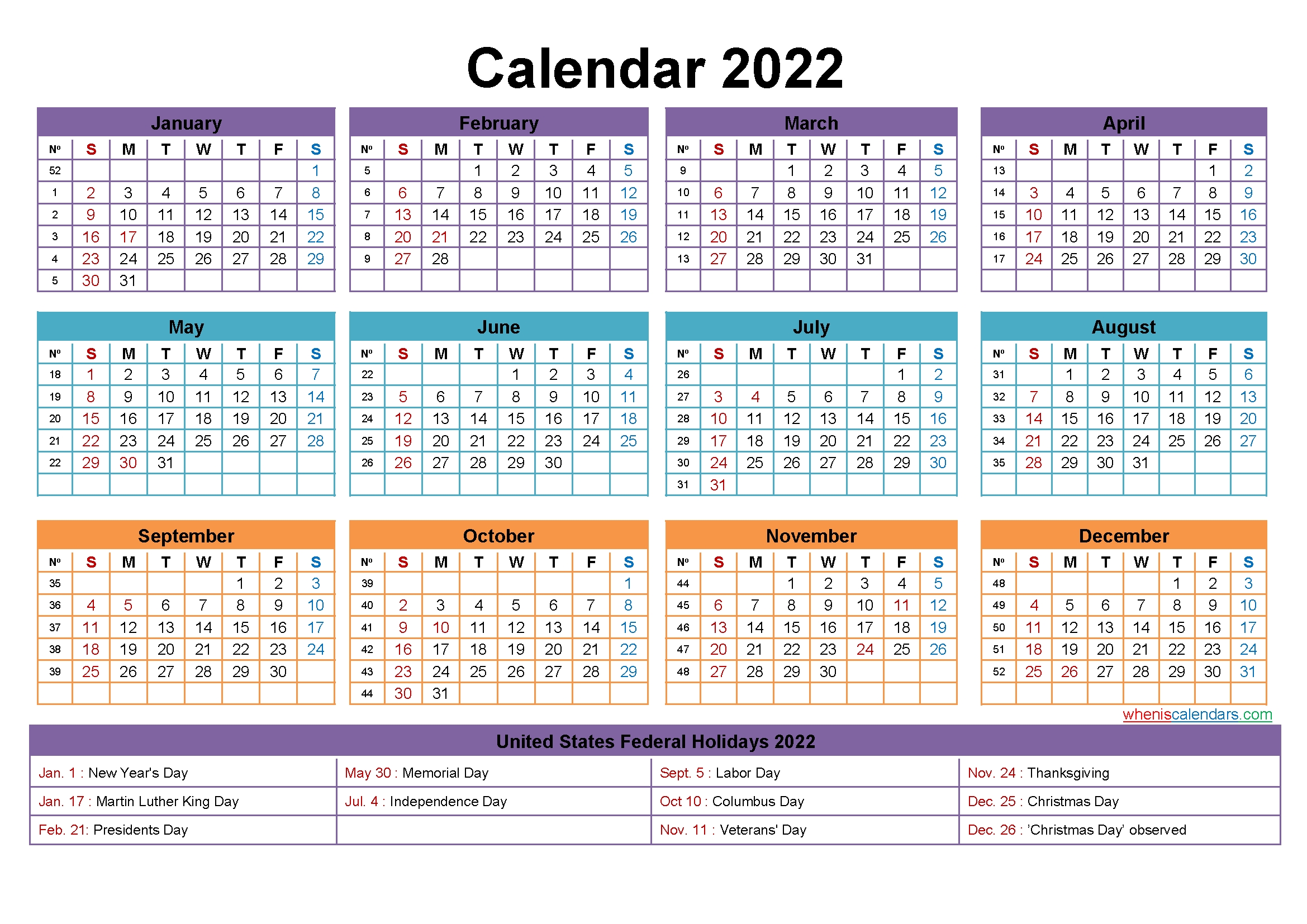 Free Editable Printable Calendar 2022 - Template No.ep22Y23