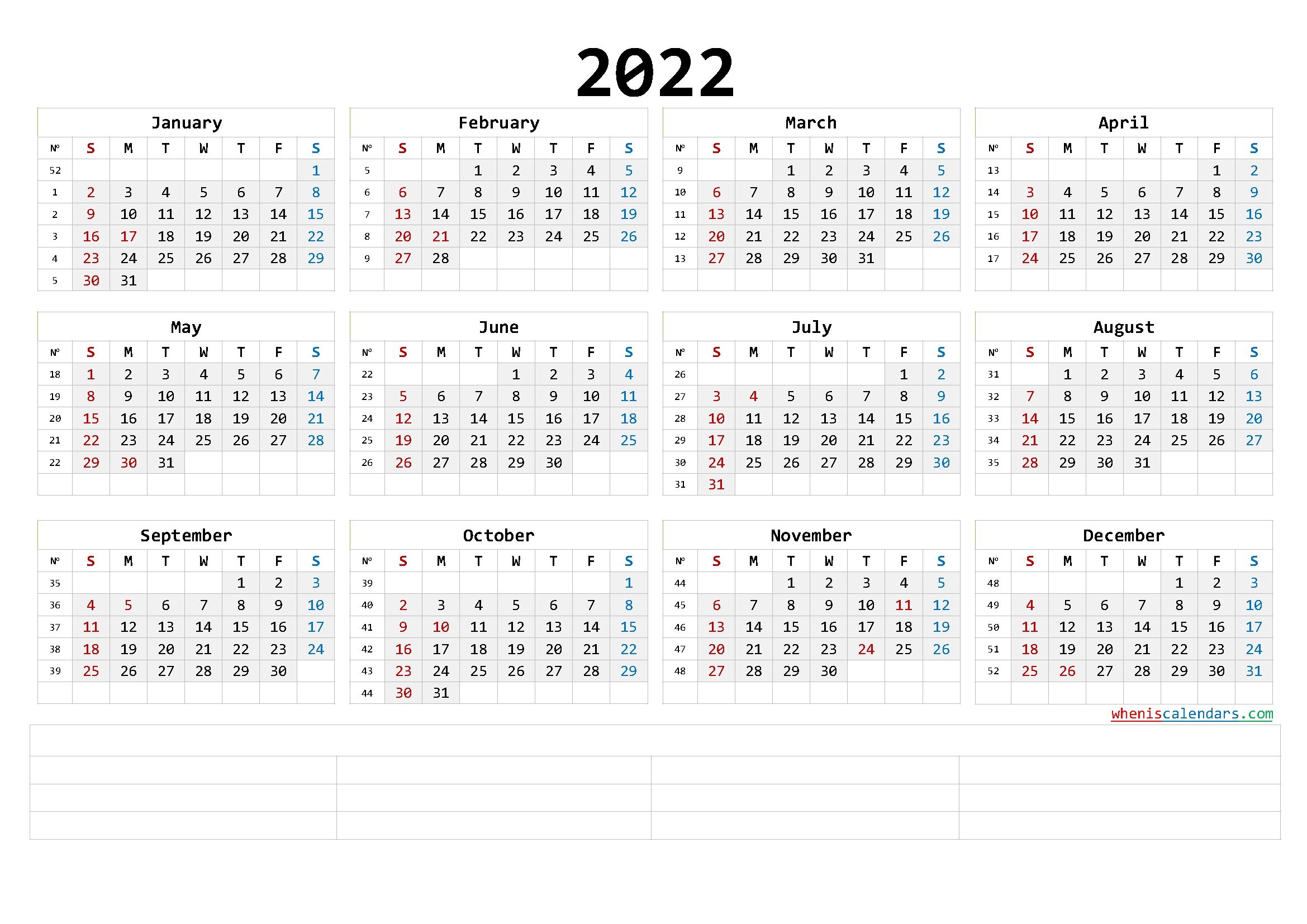 Free Printable 2022 Calendar Templates (6 Templates