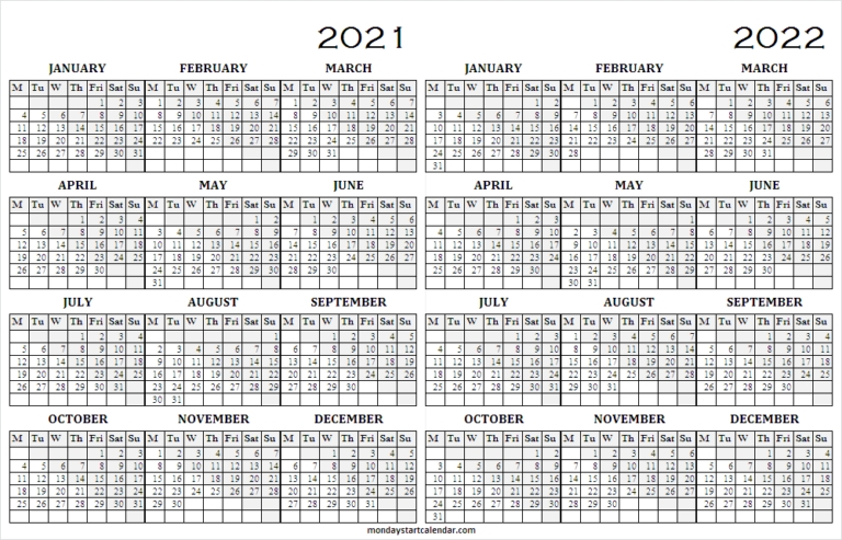 Free Printable Calendar 2021 To 2022 | Editable Calendar