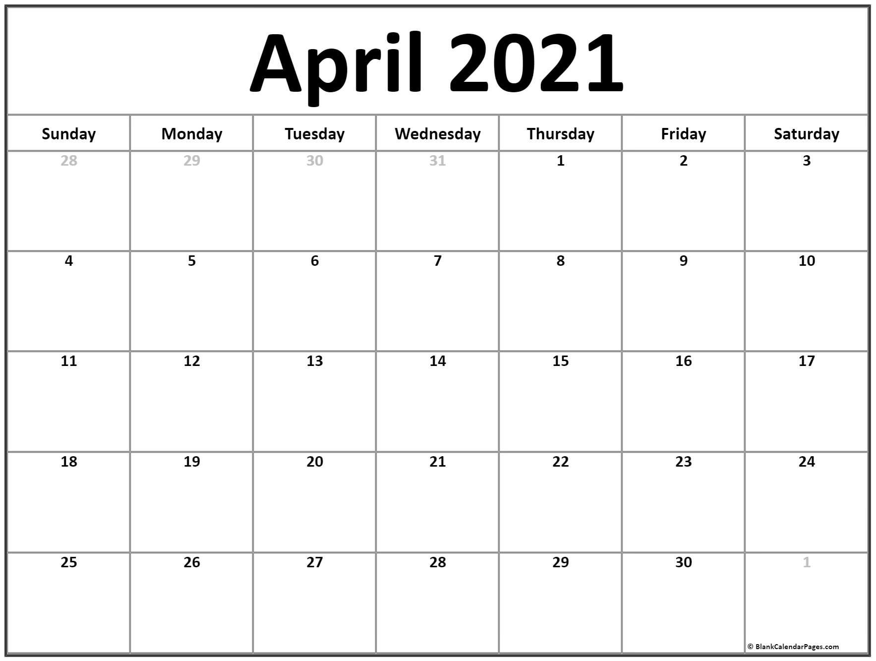 Free Printable Calendar April 2021 To March 2022 | Free