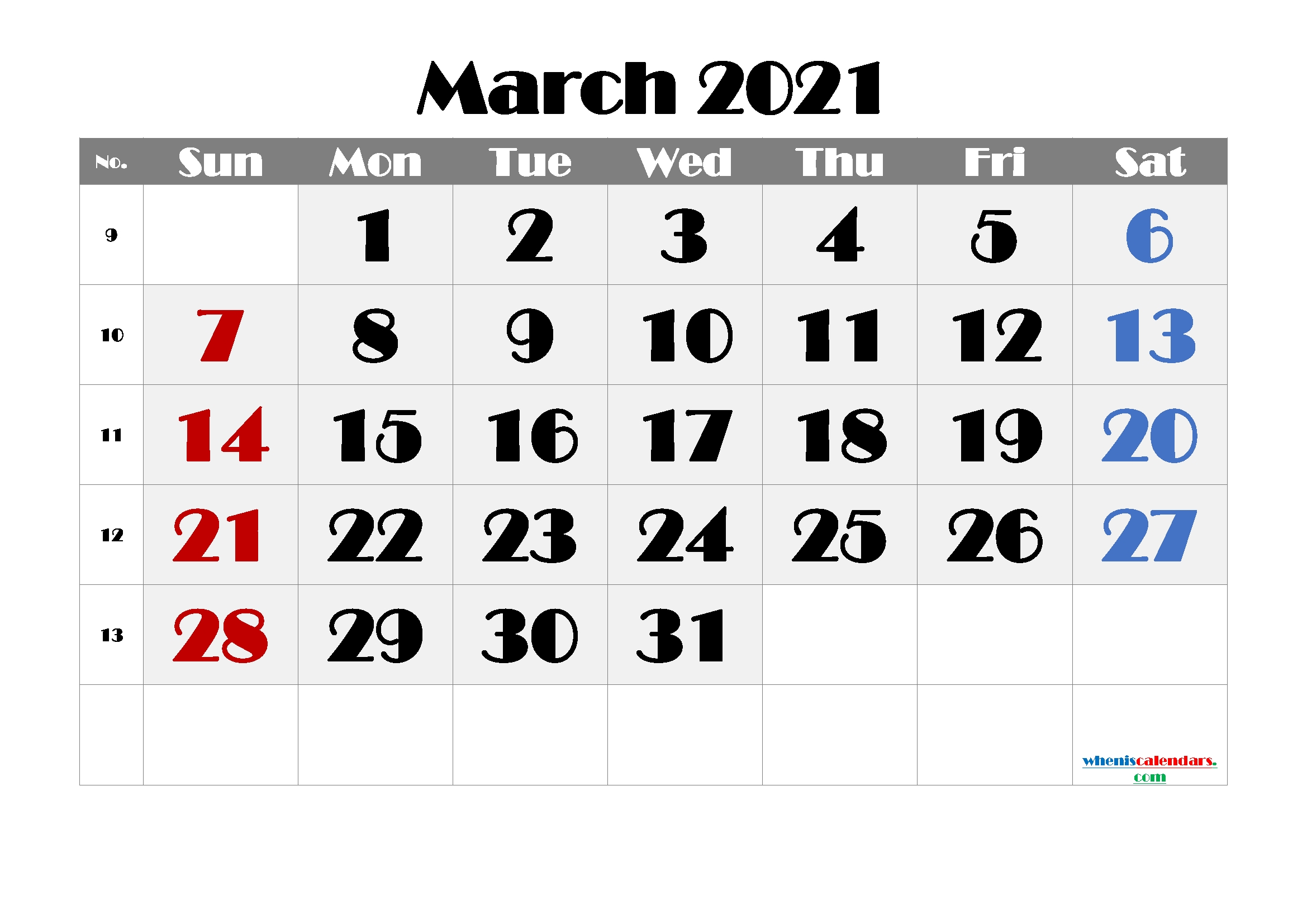 Free Printable Calendar March 2021 2022 And 2023