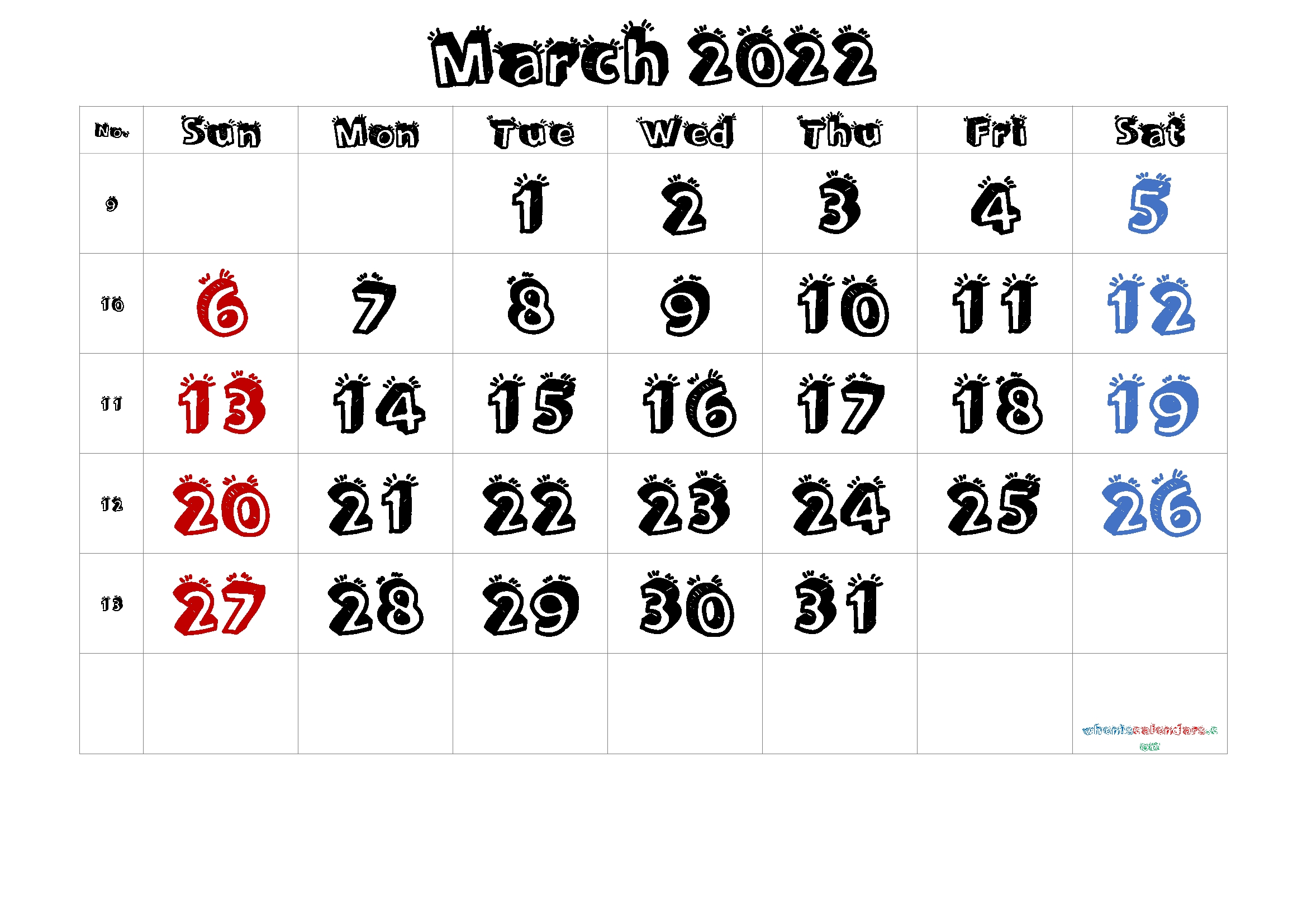 Free Printable Calendar March 2021 2022 And 2023
