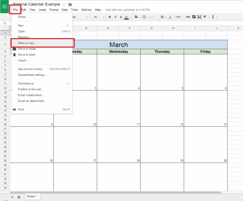 Google Sheets Schedule Template | Shatterlion