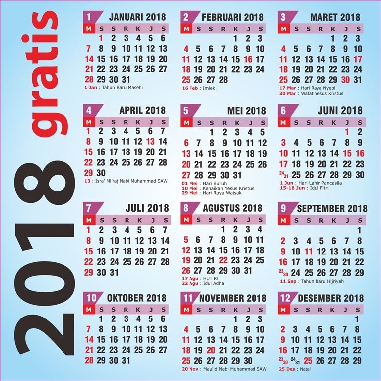 Gratis Kalender Vector 2021