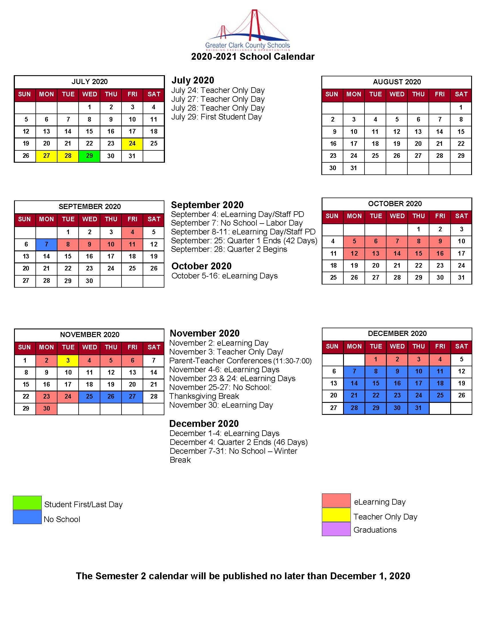 Greater Clark County Schools Calendar 2021 And 2022