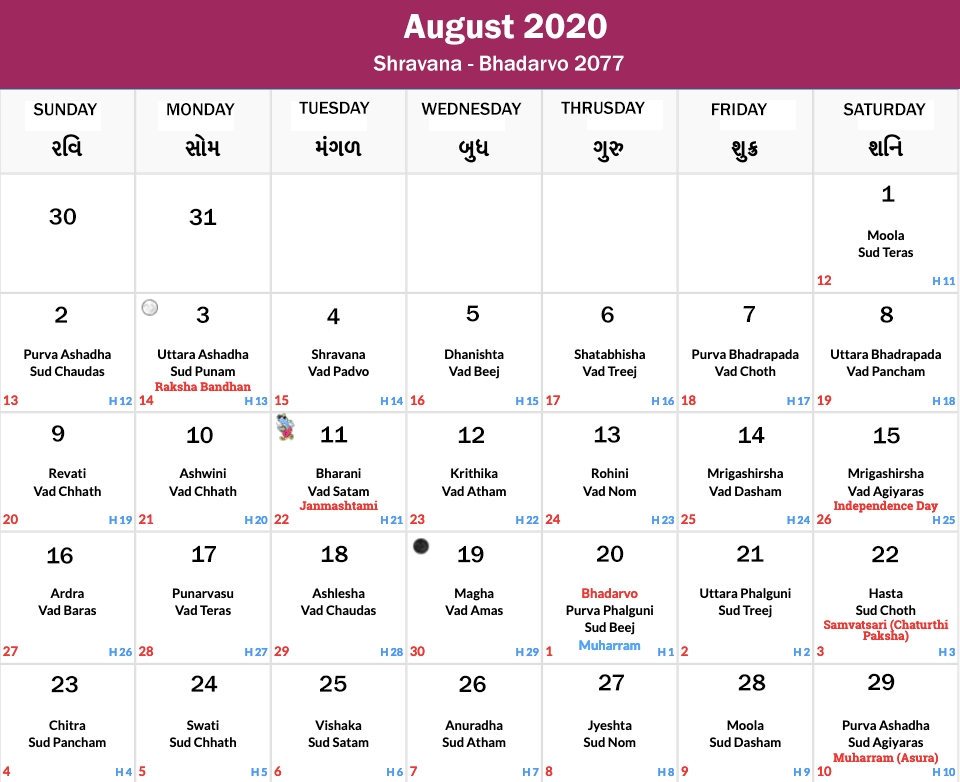 Gujarati Calendar 2020 With Tithi Pdf
