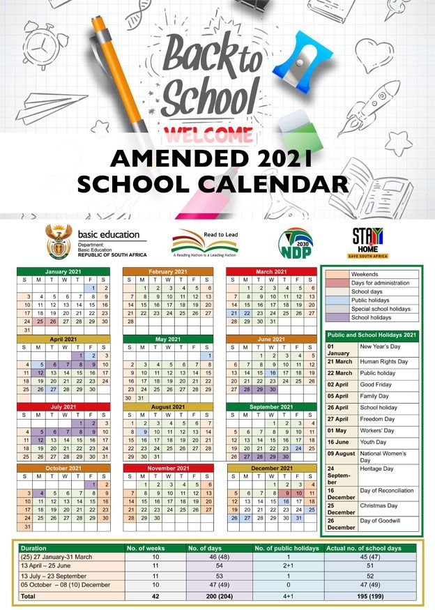 Here Is The New 2021 School Calendar For South Africa