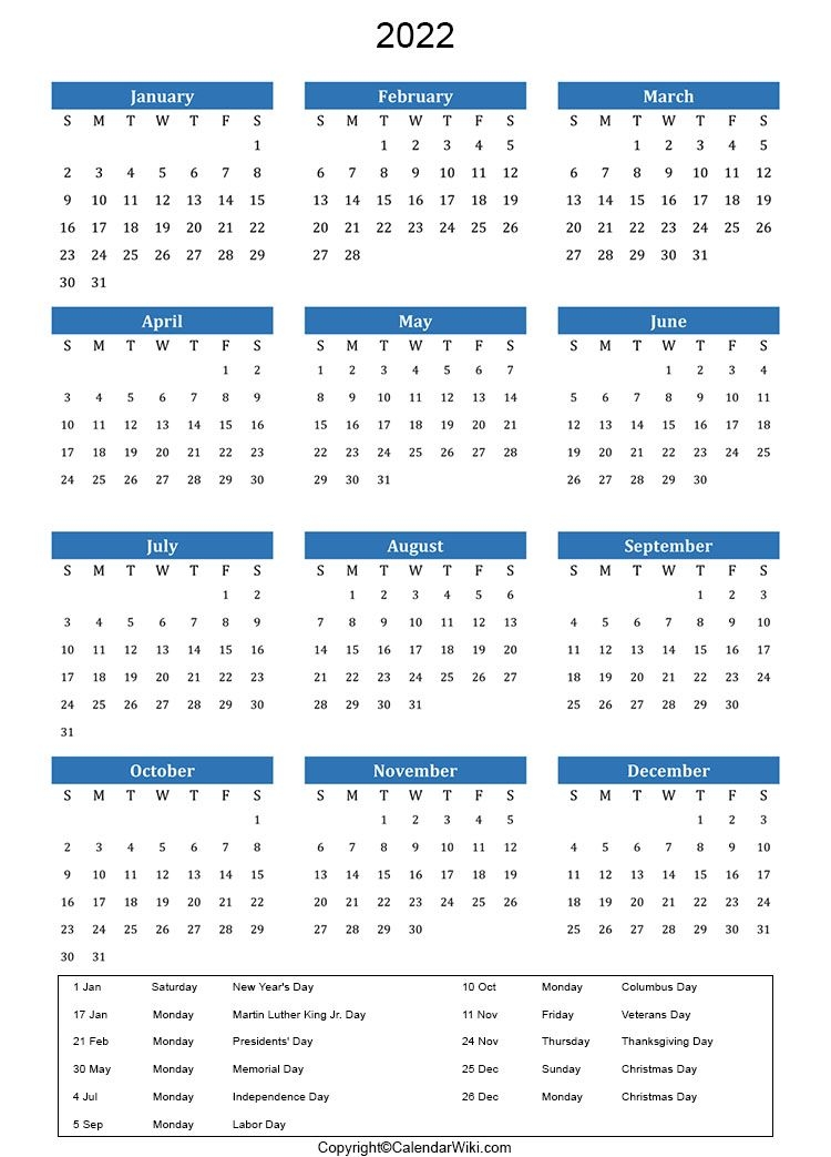 Free Calendar For Year 2022 Malaysia | Get Your Calendar Printable