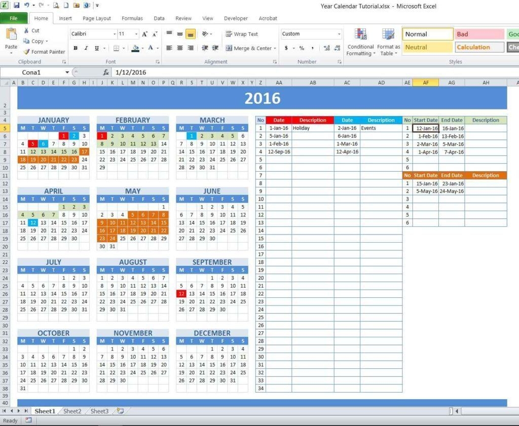 How To Create Year And School Calendar With Dynamic Date