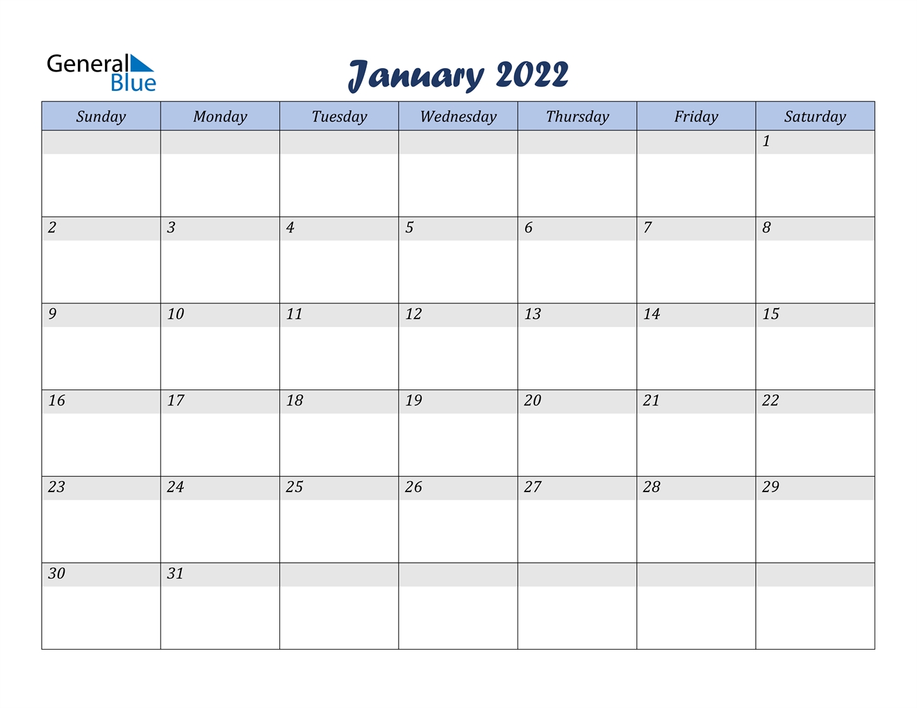 January 2022 Calendar (Pdf Word Excel)