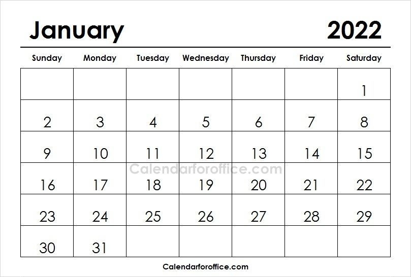 January 2022 Calendar Printable | Calendar Printables