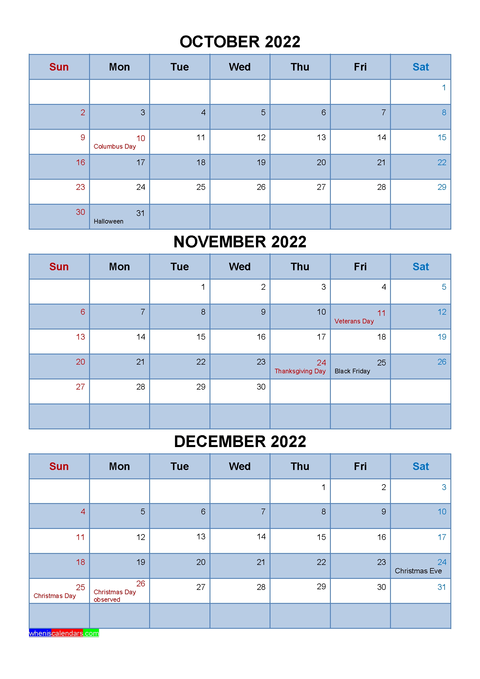 January And February 2022 Calendar : 3 Month Printable