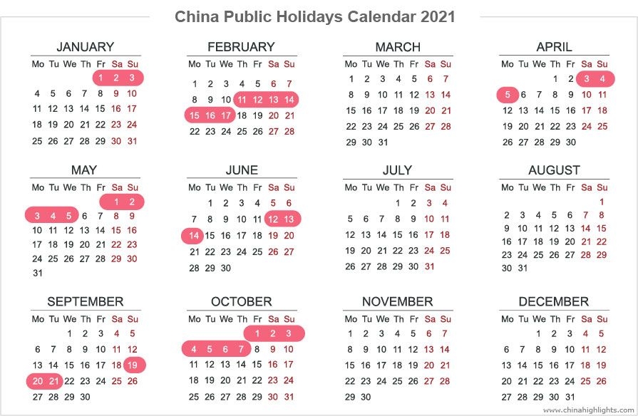 Jours Fériés En Chine 2020/2021/2022 - Voyages Chine