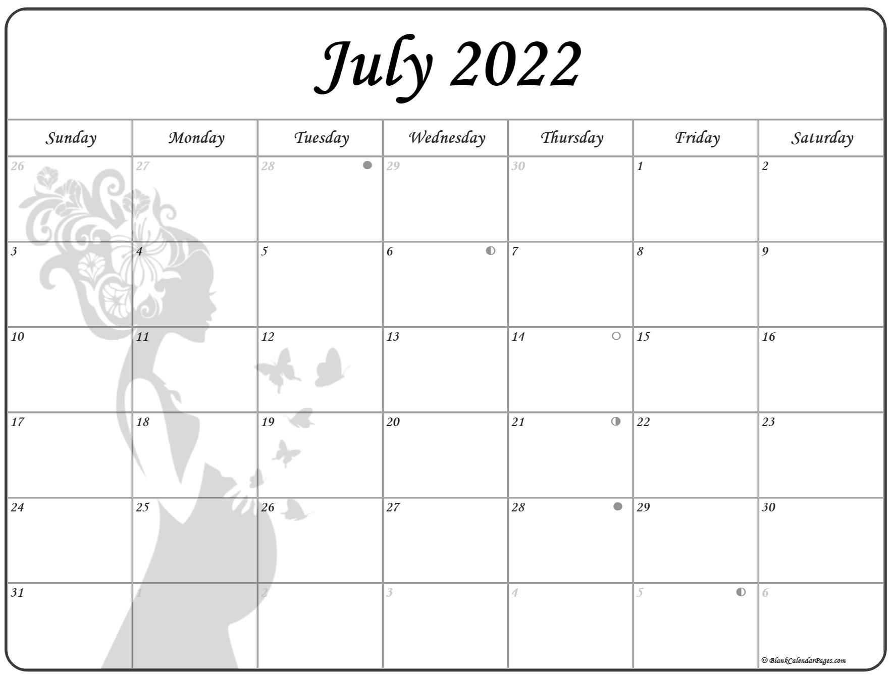 July 2022 Pregnancy Calendar | Fertility Calendar