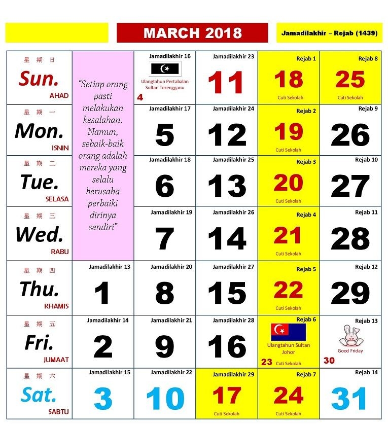 Kalendar 2018 | Calendars 2021