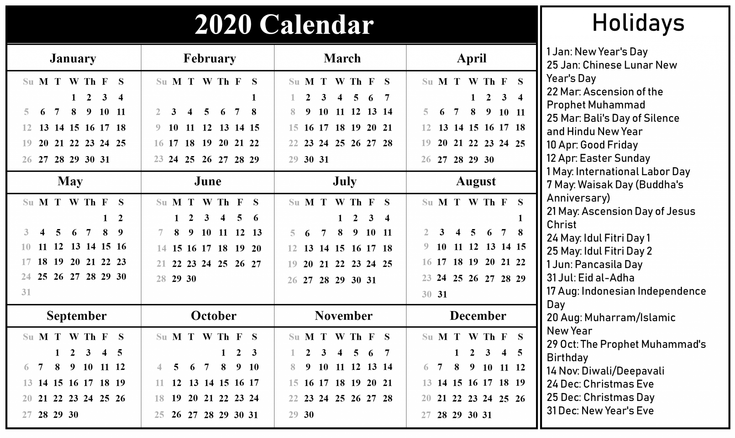 Kalendar 2021 Indonesia