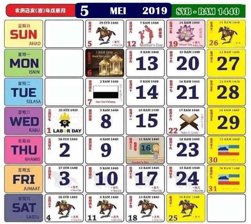 Kalendar-May-2019 | Suka Viral