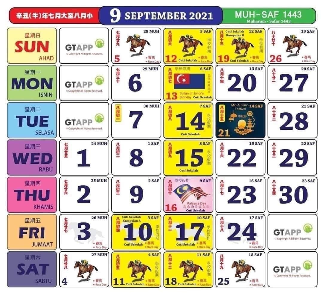 Kalendar Tahun 2021 Dengan Takwim Penggal &amp; Cuti