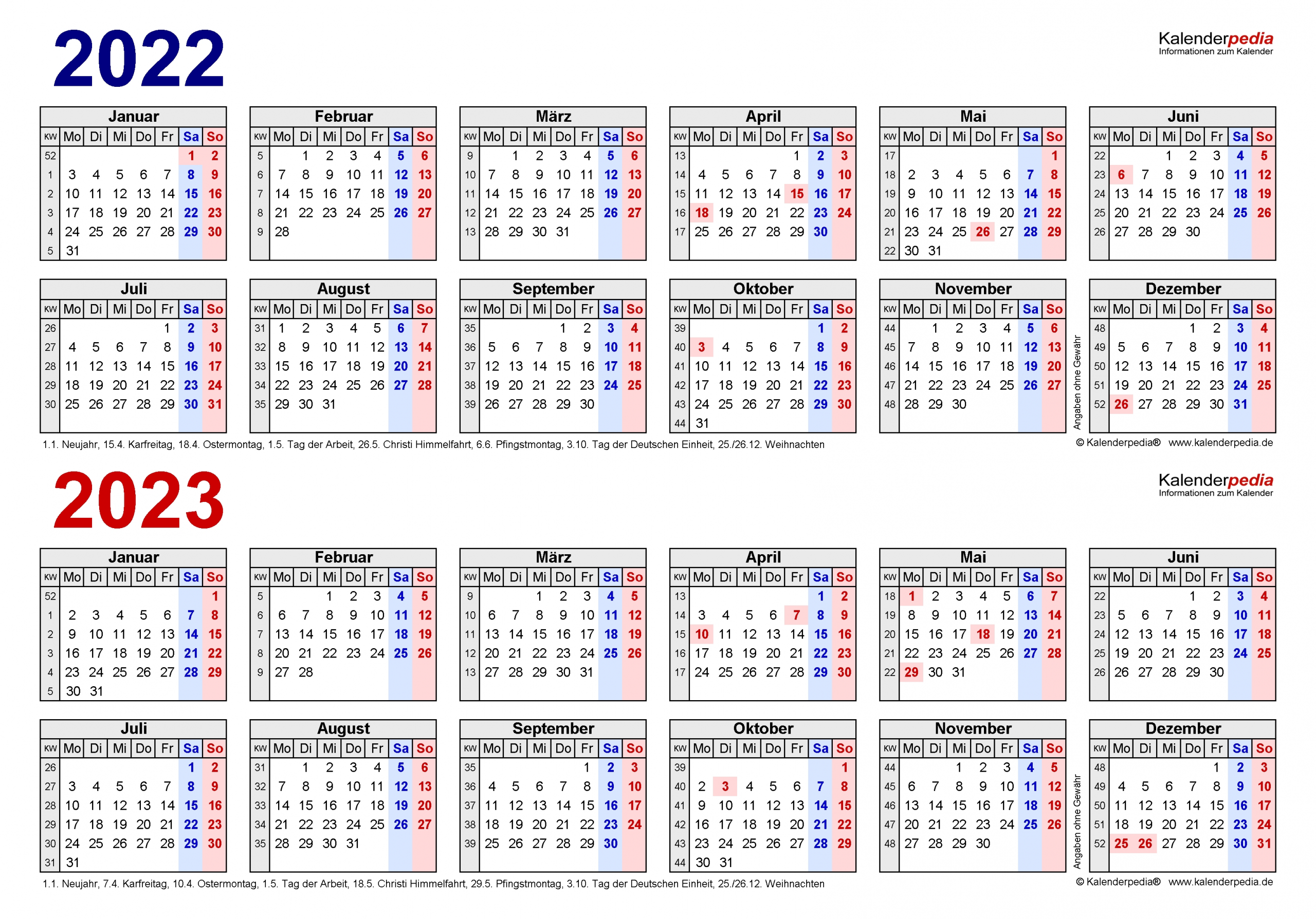 Kalender 2023 Kalender 2022 Met Weeknummers : Kalender Met