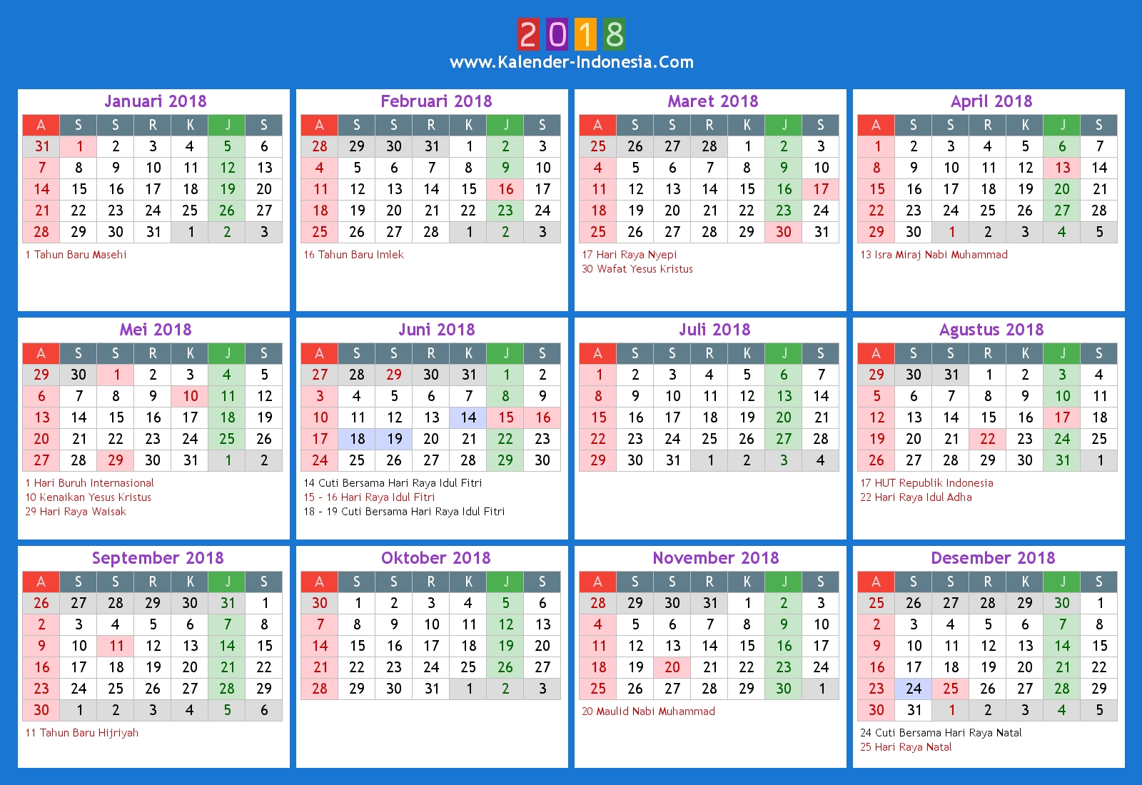 Kalender Indonesia Online: 2018