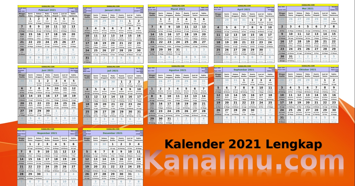 Kalender Tahun 2021 Indonesia Lengkap Jawa Hijriyah