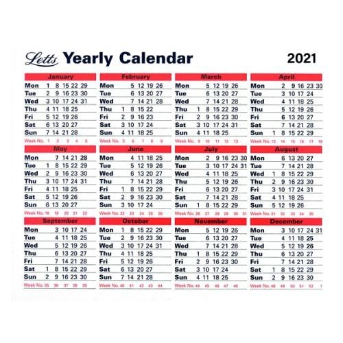 Letts Yearly Calendar 2021 | 21-Tyc