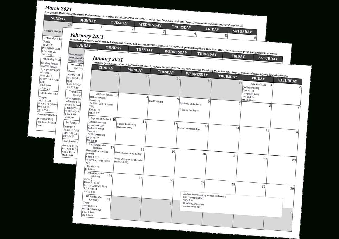 Liturgical Calendar 2021 Printable / Catholic All Year