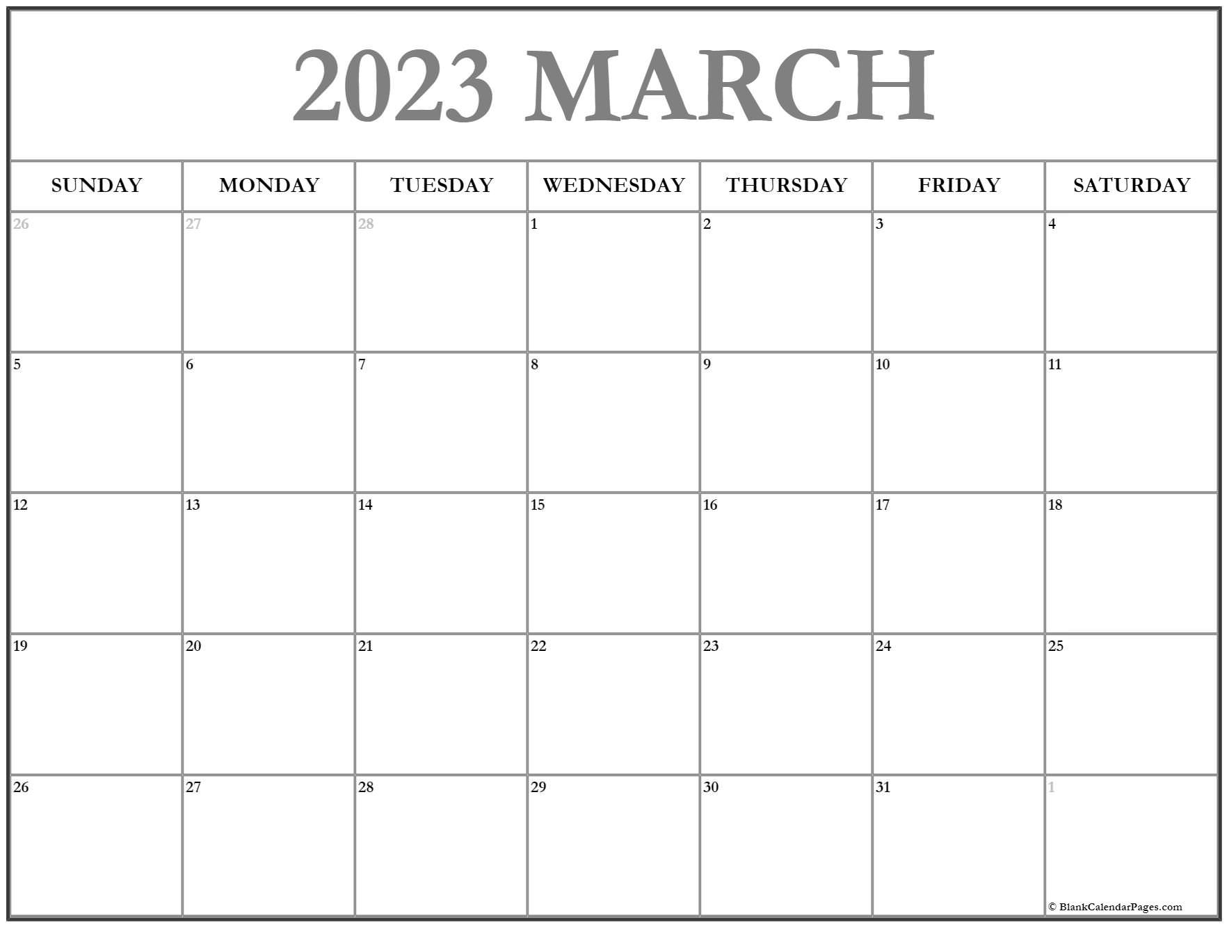 March 2023 Calendar | Free Printable Calendar