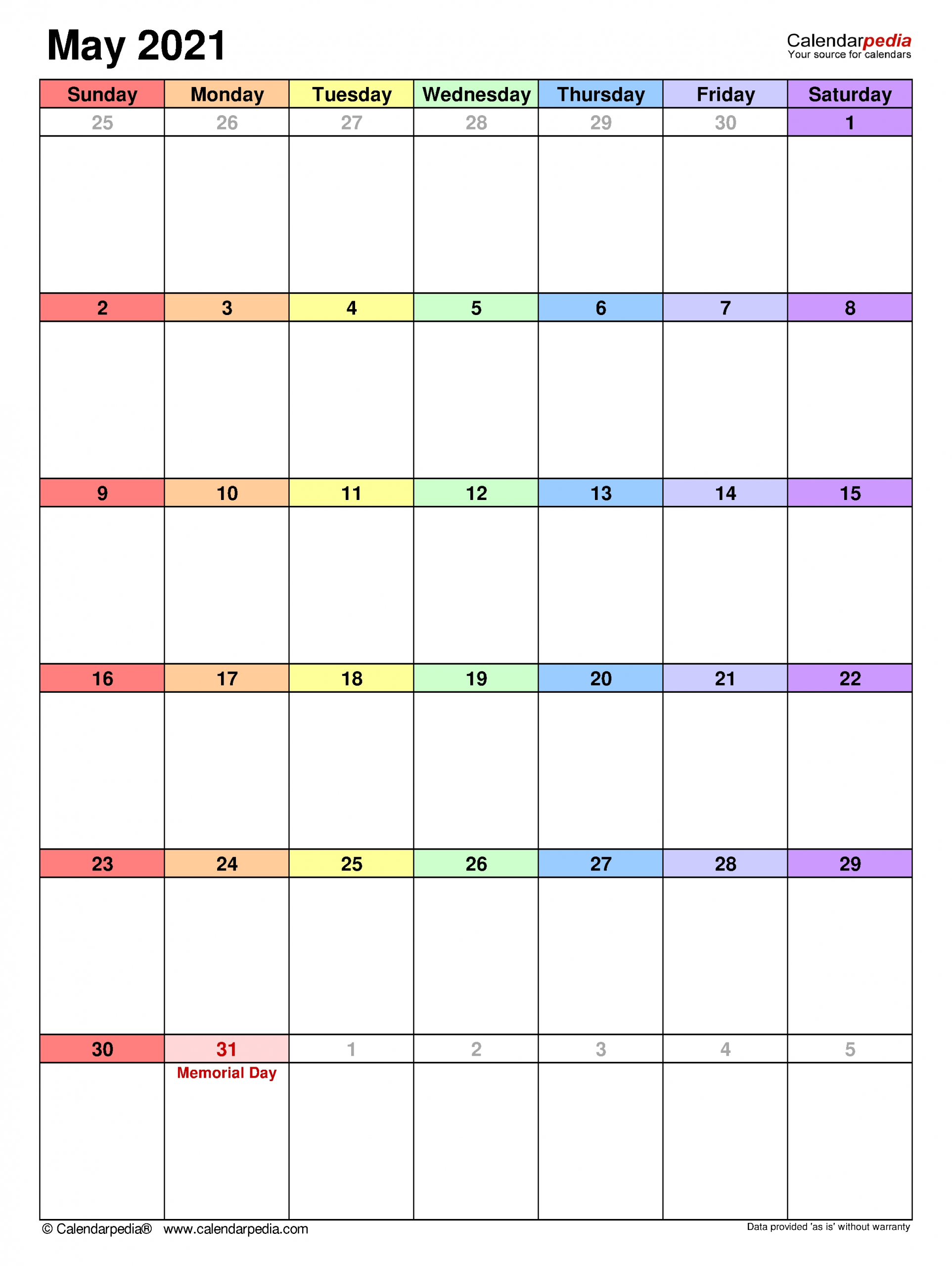 May 2021 Calendar For Kids | 2021 Calendar