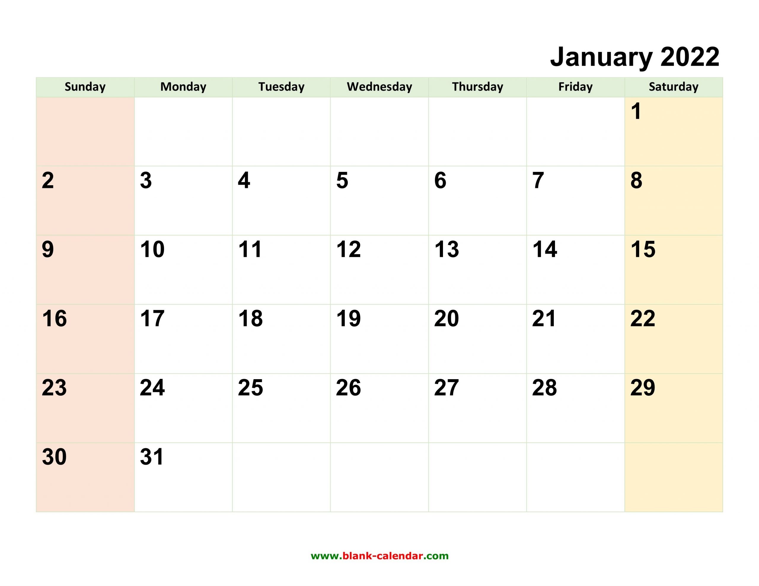 Free Editable Calendar Template 2022