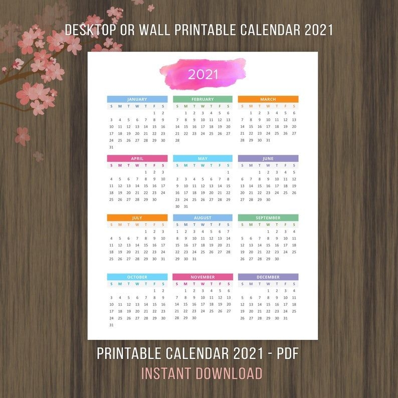 Planner Printable Calendar 2021 2022 Desktop Calendar Wall