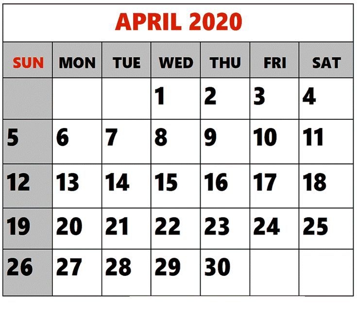 Printable April 2020 Calendar With Holidays Plan In 2020