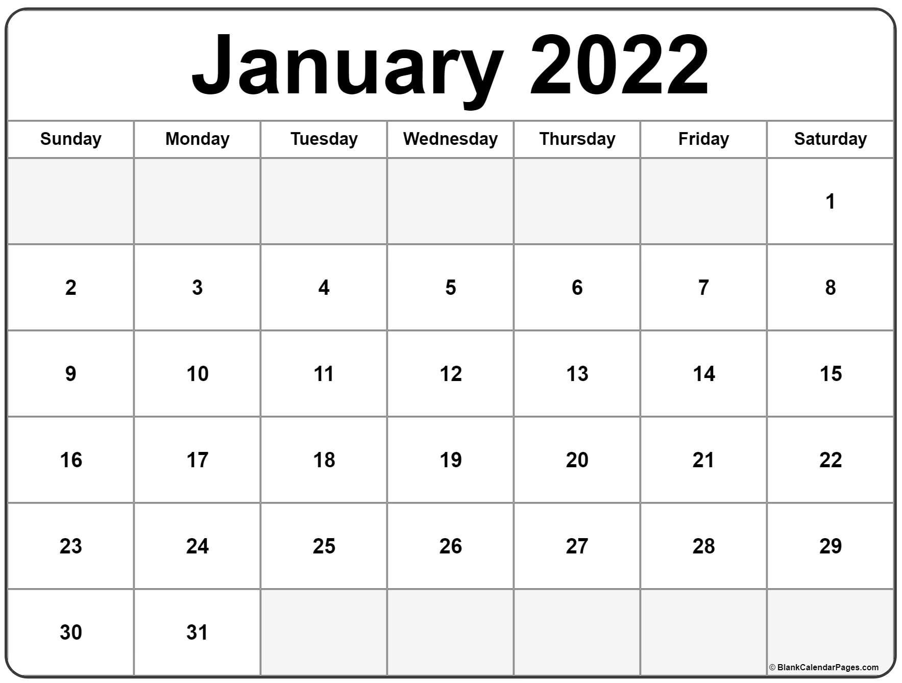 Printable Calendar For January 2022 | Printable Calendar 2021