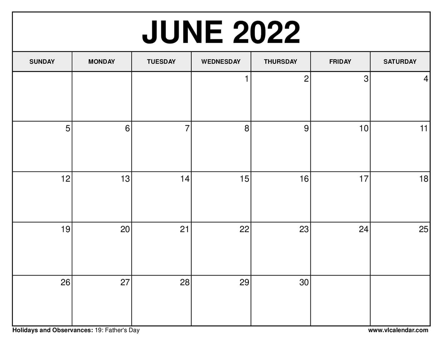 Printable Calendar June 2022 : June 2021 Calendar Free
