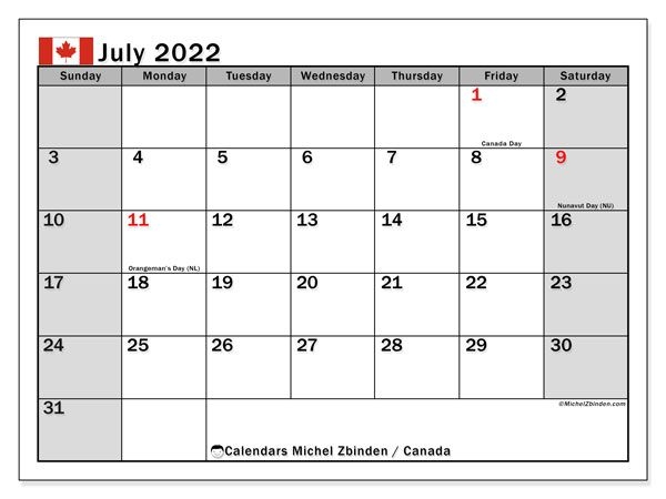 How to Calendar 2022 Canada Holidays