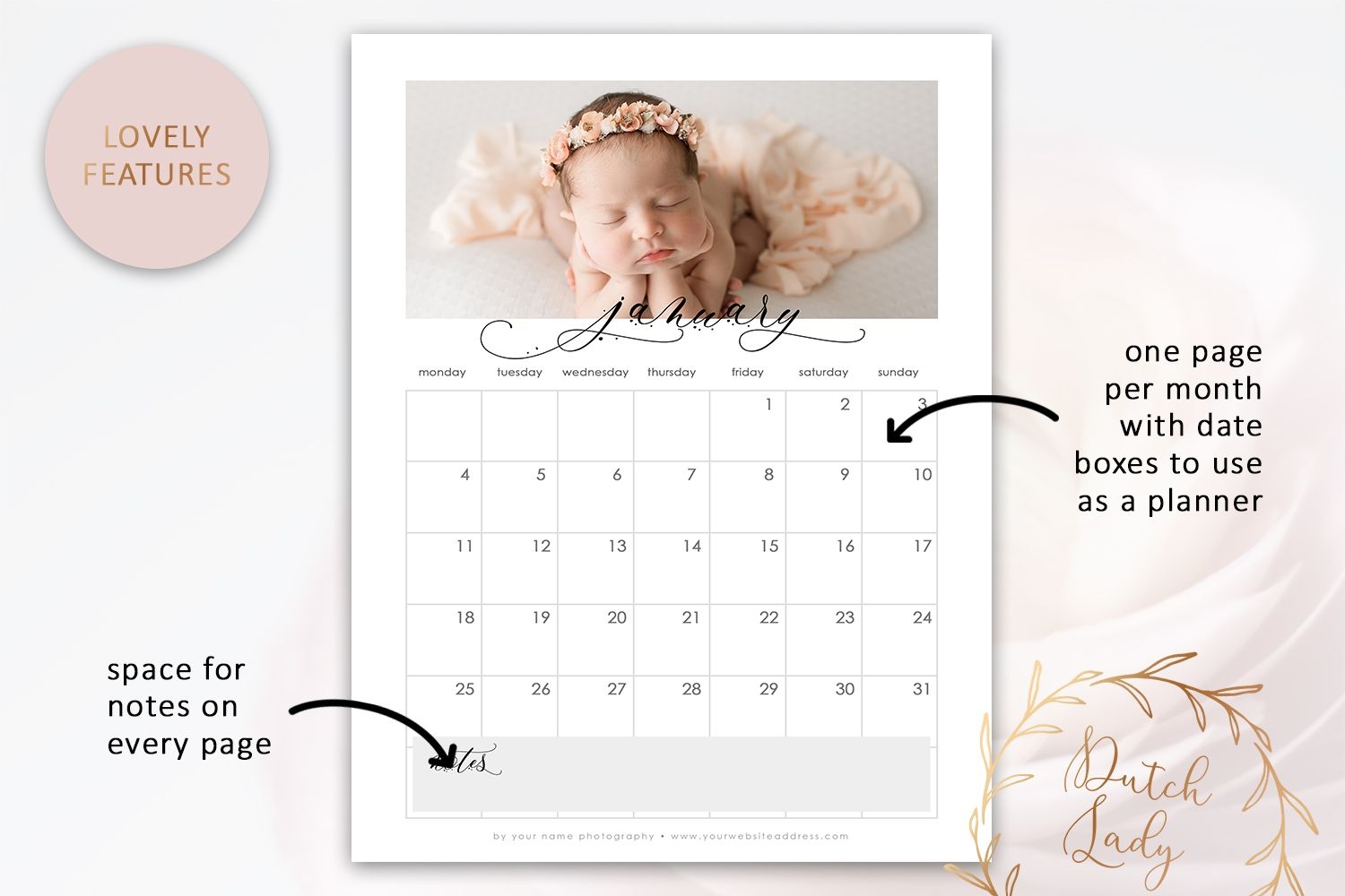 Perfect Photoshop Calendar Template 2022