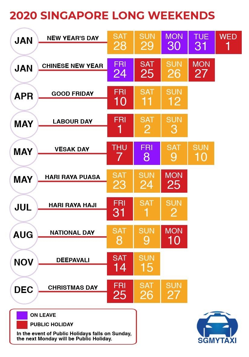 Public &amp; School Holidays Singapore 2021 &amp; 2022 (19 Long