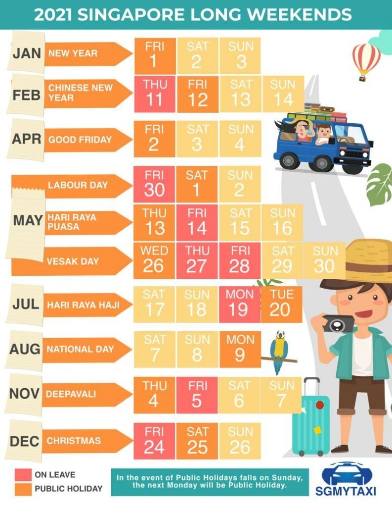 Public &amp; School Holidays Singapore 2021 &amp; 2022 (19 Long