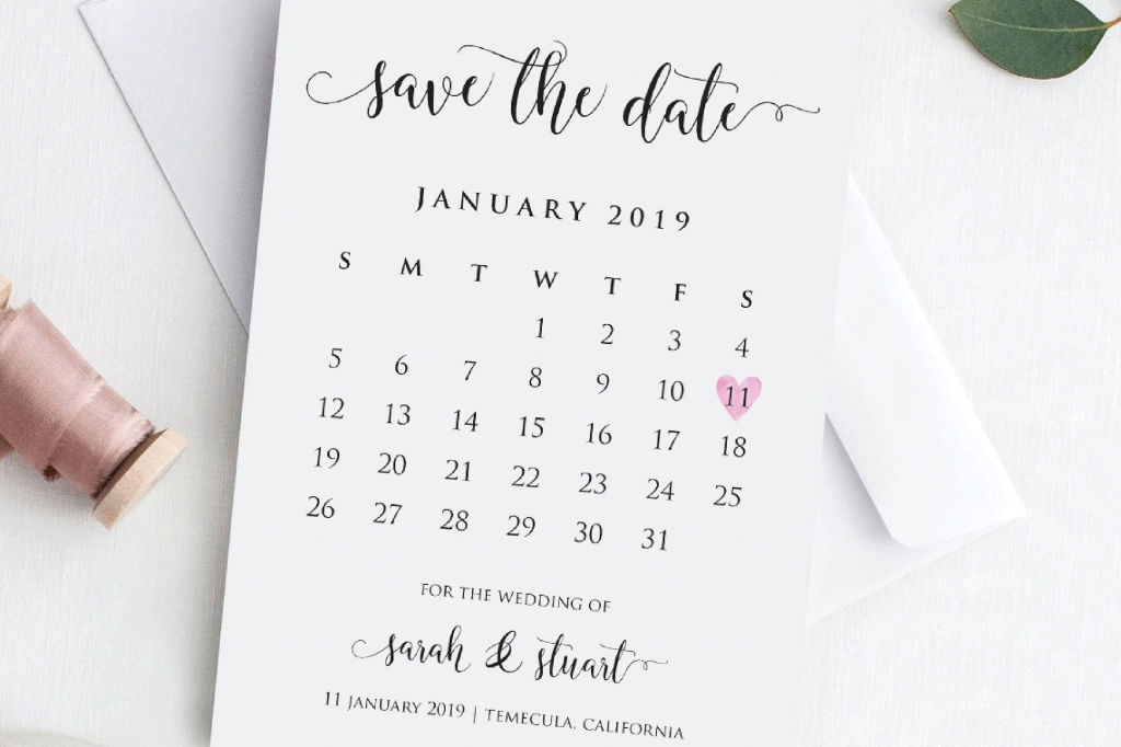 Save The Date Calendar - Calendar Template 2020