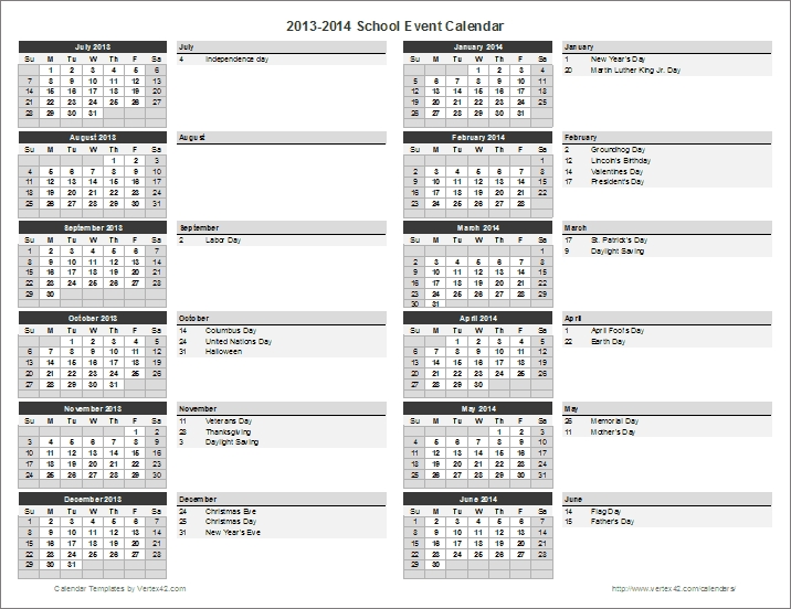 School Calendar Template - 2021-2022 School Year Calendar